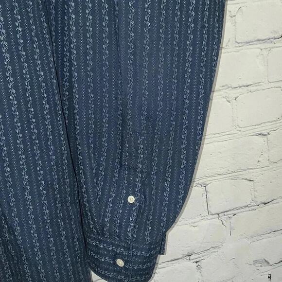 CHAPS Denim Men’s Blue & White Floral Long Sleeve Button Up Dress Shirt XXL - Picture 5 of 11